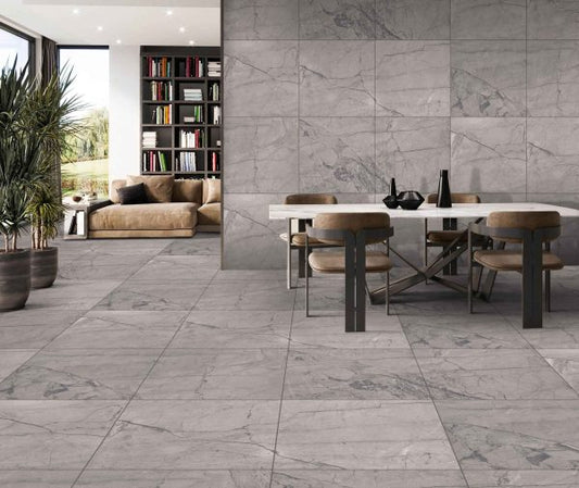 Premium Veins Grey Matt Finish Tile – 60x60 cm