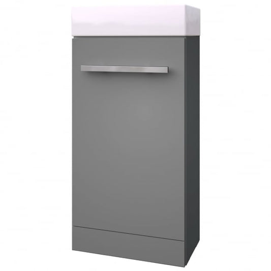 Purity Floor Standing Cloakroom Unit Storm Grey Gloss