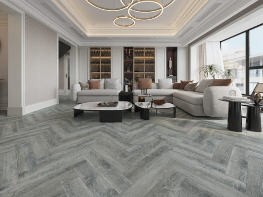 River Grey LVT Click - Herringbone