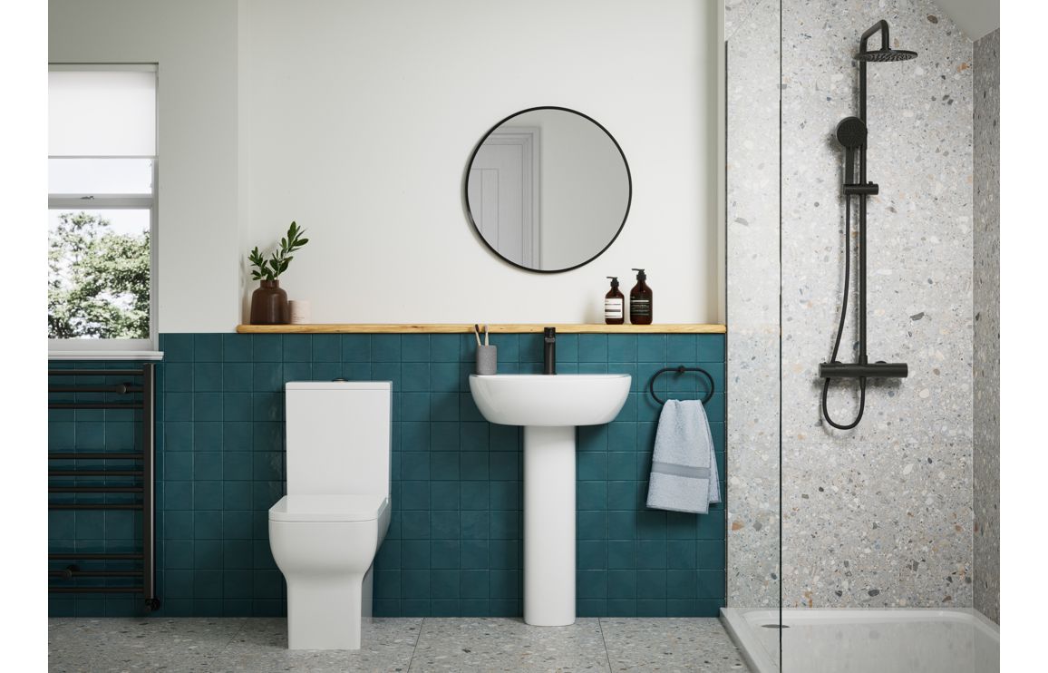 Arlo Rimless Close Coupled Open Back WC & Soft Close Seat