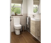 Volta 410mm Wall Hung 1 Door Basin Unit & 1TH Basin - Grey Gloss