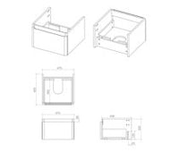 Cosmos 500mm Wall Hung 1 Drawer Basin Unit & Basin - Matt White