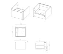 Cosmos 500mm Wall Hung 1 Drawer Basin Unit & Basin - Matt Black