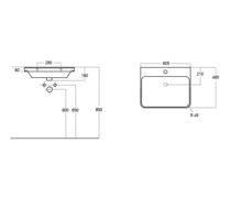 Cosmos 605mm Wall Hung 1 Drawer Basin Unit & Basin - Matt White