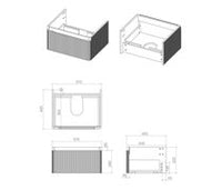 Cosmos 605mm Wall Hung 1 Drawer Basin Unit & Basin - Matt White