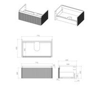 Cosmos 805mm Wall Hung 1 Drawer Basin Unit & Basin - Matt Black