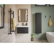 Cosmos 605mm Wall Hung 1 Drawer Basin Unit & Basin - Matt Black