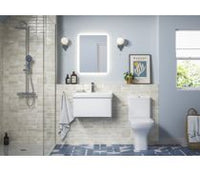 Cosmos 500mm Basin Unit & Rimless Close Coupled WC Pack - Matt White