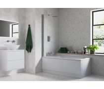 800x1400mm Square Bath Screen (6mm) - Chrome