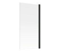 800x1400mm Square Bath Screen (6mm) - Black