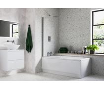 800x1400mm Sail Bath Screen (6mm) - Chrome