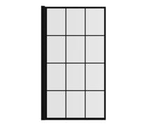 800x1400mm Square Grid Bath Screen (6mm) - Black