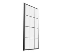800x1400mm Square Grid Bath Screen (6mm) - Black
