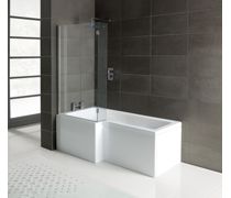 L-Shape 1700x700-850x410mm 0TH Shower Bath, Panel & Screen