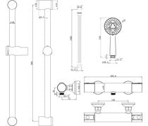 Terra Cool-Touch Thermostatic Bar Mixer Shower - Chrome
