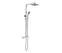 Square Thermostatic Bar Mixer w/Riser Kit - Chrome