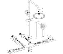 Round Thermostatic Bar Mixer w/Riser Kit - Chrome