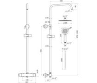 Round Thermostatic Bar Mixer w/Riser Kit - Chrome