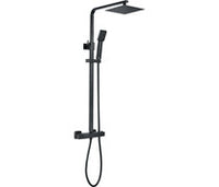 Square Thermostatic Bar Mixer w/Riser Kit - Matt Black