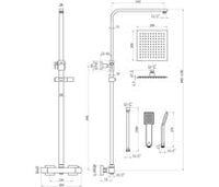 Square Thermostatic Bar Mixer w/Riser Kit - Matt Black