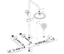 Round Thermostatic Bar Mixer w/Riser Kit - Matt Black