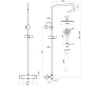 Round Thermostatic Bar Mixer w/Riser Kit - Matt Black