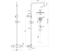 Round Thermostatic Bar Mixer w/Riser Kit - Brushed Brass
