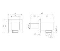 Square Concealed Valve Head & Arm Shower Pack - Brushed Brass