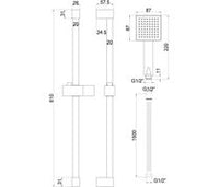 Square Concealed Valve Head & Arm Shower Pack - Matt Black