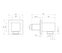 Square Concealed Valve Head & Arm Shower Pack - Matt Black
