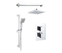 Square Concealed Valve Head & Arm Shower Pack - Chrome