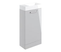 Volta 410mm Floor Standing 1 Door Basin Unit & 1TH Basin - Grey Gloss