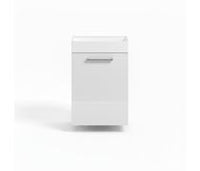 Volta 410mm Wall Hung 1 Door Basin Unit & 1TH Basin - White Gloss