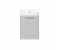 Volta 410mm Wall Hung 1 Door Basin Unit & 1TH Basin - Grey Gloss
