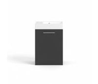 Volta 410mm Wall Hung 1 Door Basin Unit & 1TH Basin - Anthracite Gloss