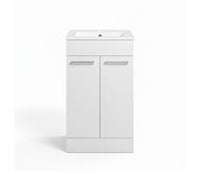 Volta 510mm Floor Standing 2 Door Basin Unit & 1TH Thin Edge Basin - White Gloss