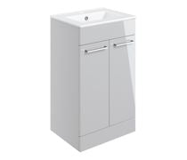 Volta 510mm Floor Standing Unit & Close Coupled WC Pack - Grey Gloss
