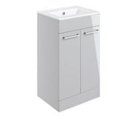Volta 510mm Floor Standing Unit & Close Coupled WC Pack - Grey Gloss