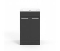 Volta 510mm Floor Standing 2 Door Basin Unit & 1TH Thin Edge Basin - Anthracite Gloss