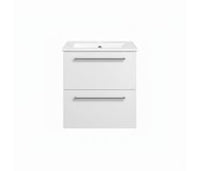 Volta 510mm Wall Hung 2 Drawer Basin Unit & 1TH Thin Edge Basin - White Gloss