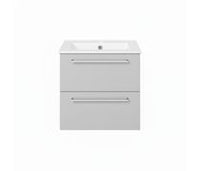 Volta 510mm Wall Hung 2 Drawer Basin Unit & 1TH Thin Edge Basin - Grey Gloss