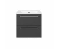 Volta 510mm Wall Hung 2 Drawer Basin Unit & 1TH Thin Edge Basin - Anthracite Gloss