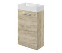 Volta 410mm Wall Hung 1 Door Basin Unit & 1TH Basin - Oak