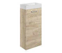 Volta 410mm Floor Standing 1 Door Basin Unit & 1TH Basin - Oak