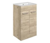 Volta 510mm Floor Standing Unit & Close Coupled WC Pack - Oak