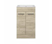 Volta 510mm Floor Standing 2 Door Basin Unit & 1TH Thin Edge Basin - Oak