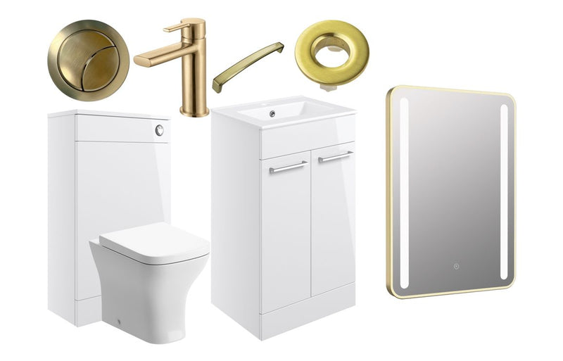 Volta 510mm F/S Furniture Pack w/Brushed Brass Finishes
