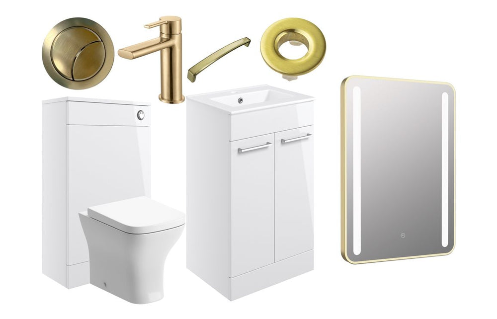 Volta 510mm F/S Furniture Pack w/Brushed Brass Finishes