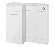 Venosa 900mm F/S L-Shape Pack & Basin - White Gloss
