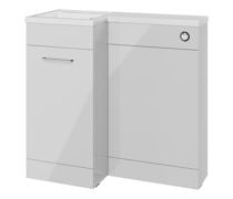 Venosa 900mm F/S L-Shape Pack & Basin - Grey Gloss